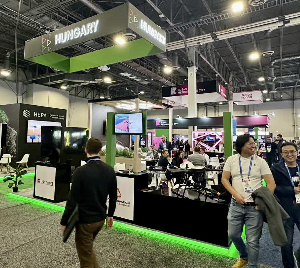 Hungarian national stand at CES 2026 in Las Vegas with international visitors