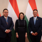 Dr. Boglárka Illés, State Secretary for Bilateral Relations, Rudy Cuzzetto, MPP, and Sándor Balla, Executive Director of HEPA Canada, during high-level discussions on Hungary–Canada energy cooperation.