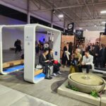 KUUBE smart furniture Canada: A solar-powered outdoor bench with wireless charging and Wi-Fi, distributed by Life Living Inc.